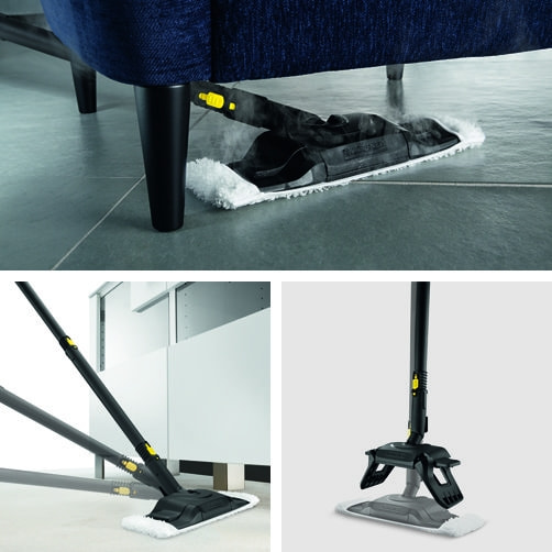 Пароочиститель SC 4 + Утюг: Насадка для уборки пола Comfort Plus с гибким подсоединением и инновационной технологией смены салфетки